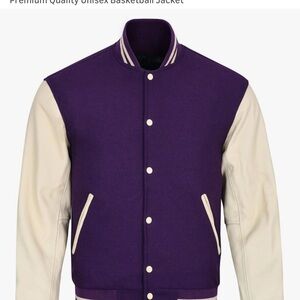 Purple and Cream Varsity Jacket